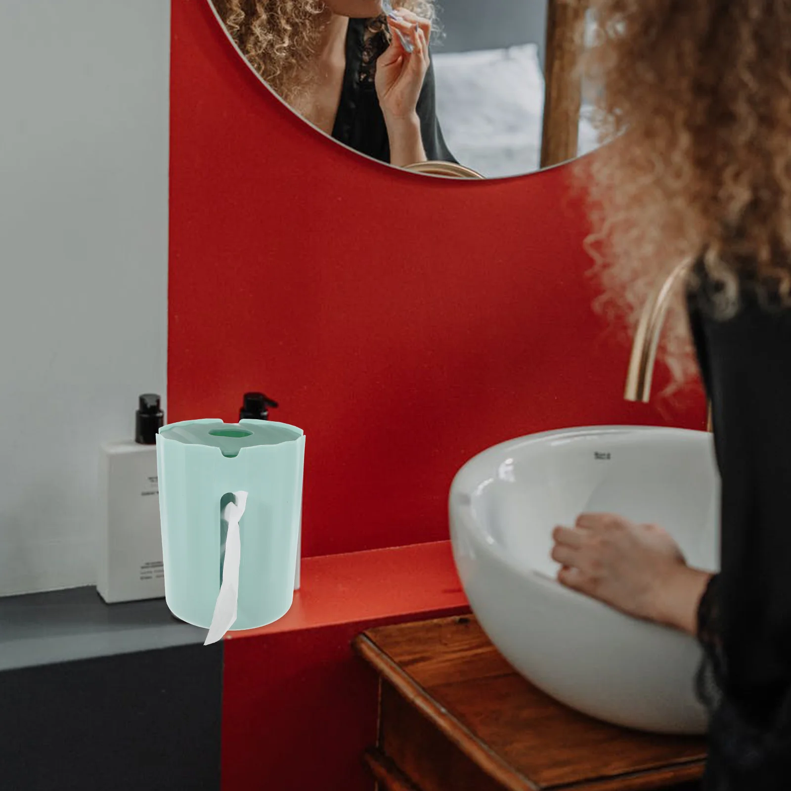 

Tissue Box Paper Holder Napkin Storage Home Office Decor Desktop Bathroom Bedroom Nordic Style Round Container Cover