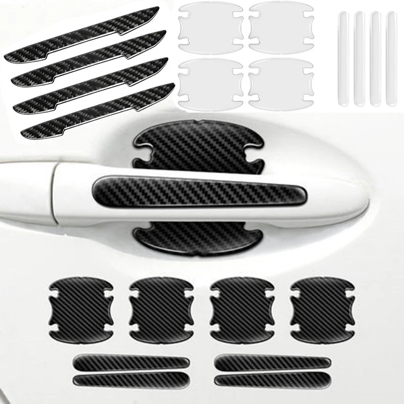 Transparent Anti-collision Car Door Handle Protective Sticker Wear Resistant Scratch Resistant Black Strip Door Bowl Stickers