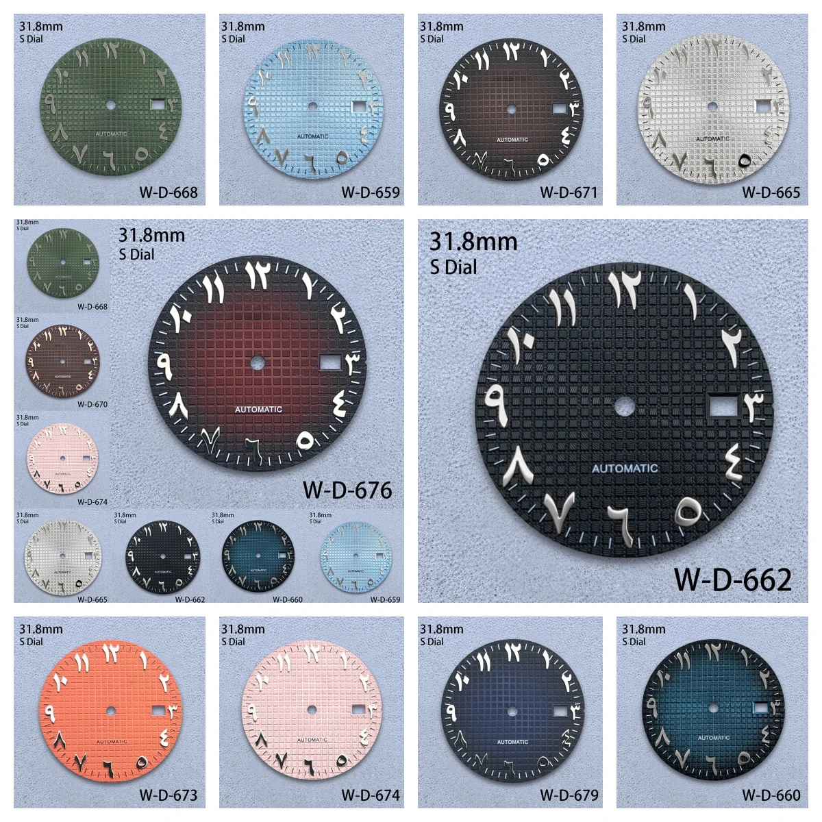 

31.8mm S Logo Oak Arab Dial Fit NH35 Japan Automatic Movement High-Quality Watch Modification Accessories