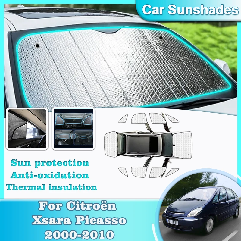 

Full Set Car Sunshades Coverage For Citroen Xsara Picasso 2004 Accessories 2000-2010 Sun Visor Sunshade Windows Covers Anti-UV