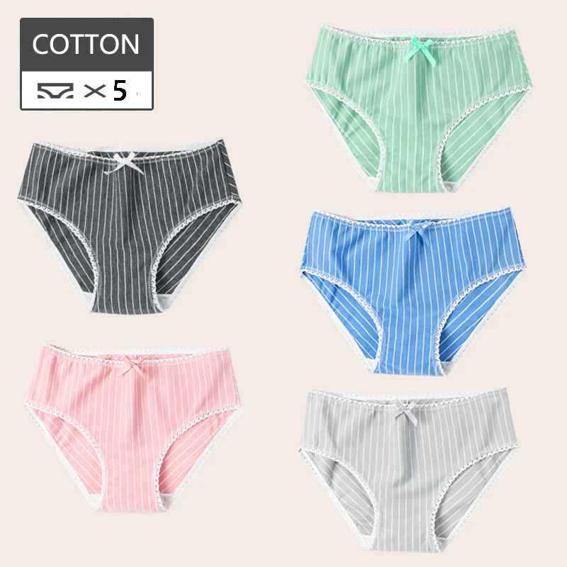 5Pcs/Set Cotton Panties Sexy Panty Briefs Breathable Women Underwear Lingerie for Female Ladies Lovely Young Girls Underpants