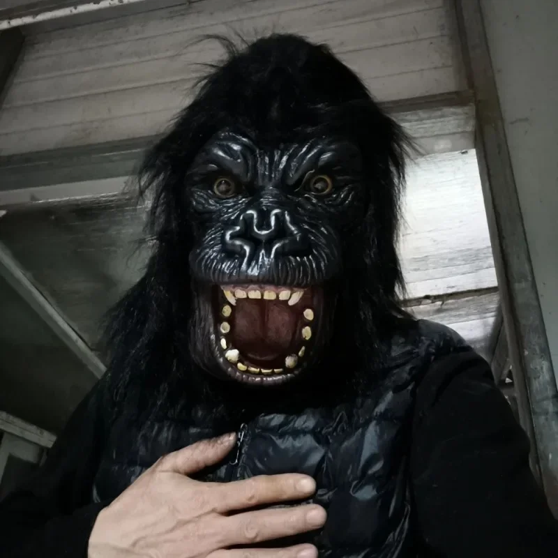 2025 HalloweenKoning Kong Masker Horror Dier Gorilla Aap Masker Nieuwintang Cosplay Kostuum Hoofddeksel Dier Feest Chimpansee