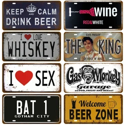 Home Decor Metal Sign Man Cave Vodka Beer License Plate Car Number Coffee Wine Tin Sign Bar Pub Cafe Garage Painting Plaques Art