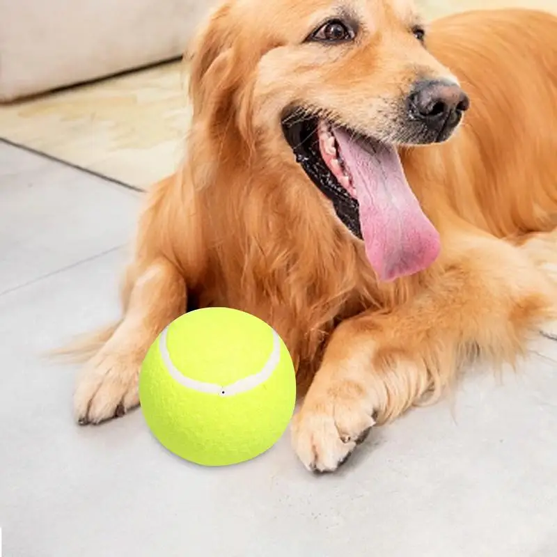 Riesiger Tennisball für Hunde, aufblasbarer, übergroßer Tennisball für Hunde, lustiger Hund, interaktives Spielzeug, Haustier-Kauspielzeug, Welpenball-Spielzeug für Kinder