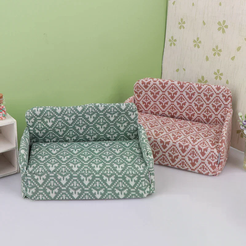 Puppenhaus Sofa Micro Szene handgemachte Montage DIY Modell Miniatur Möbel Spielhaus Landschaft Puppen Zubehör