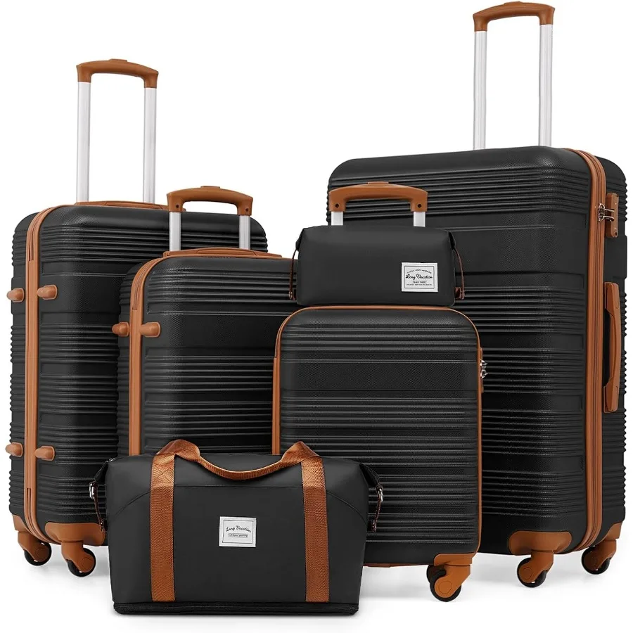 Luggage Sets with Spinner Wheels, Suitcase Set 6 Pcs
