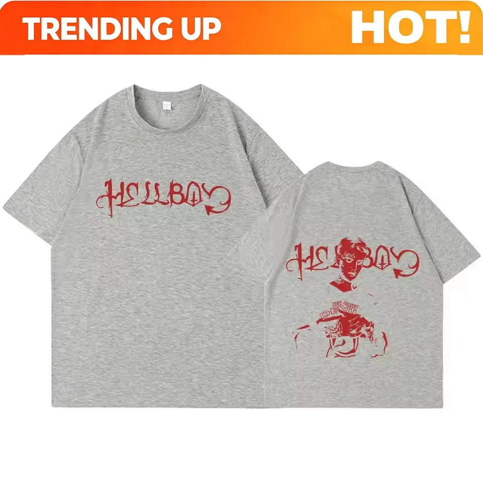 Rapper Lil Peep Crybaby Hellboy T-shirt Vintage Hip Hop T Shirt Men's Women Clothing High Quality Cotton Short Sleeve T-Shirts