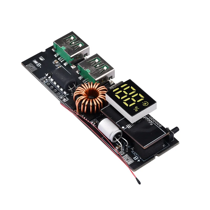 

B21B LED Dual USB PD Быстрая зарядка 5A Type-C USB Мобильный аккумулятор 18650 Модуль зарядки Защита от температуры
