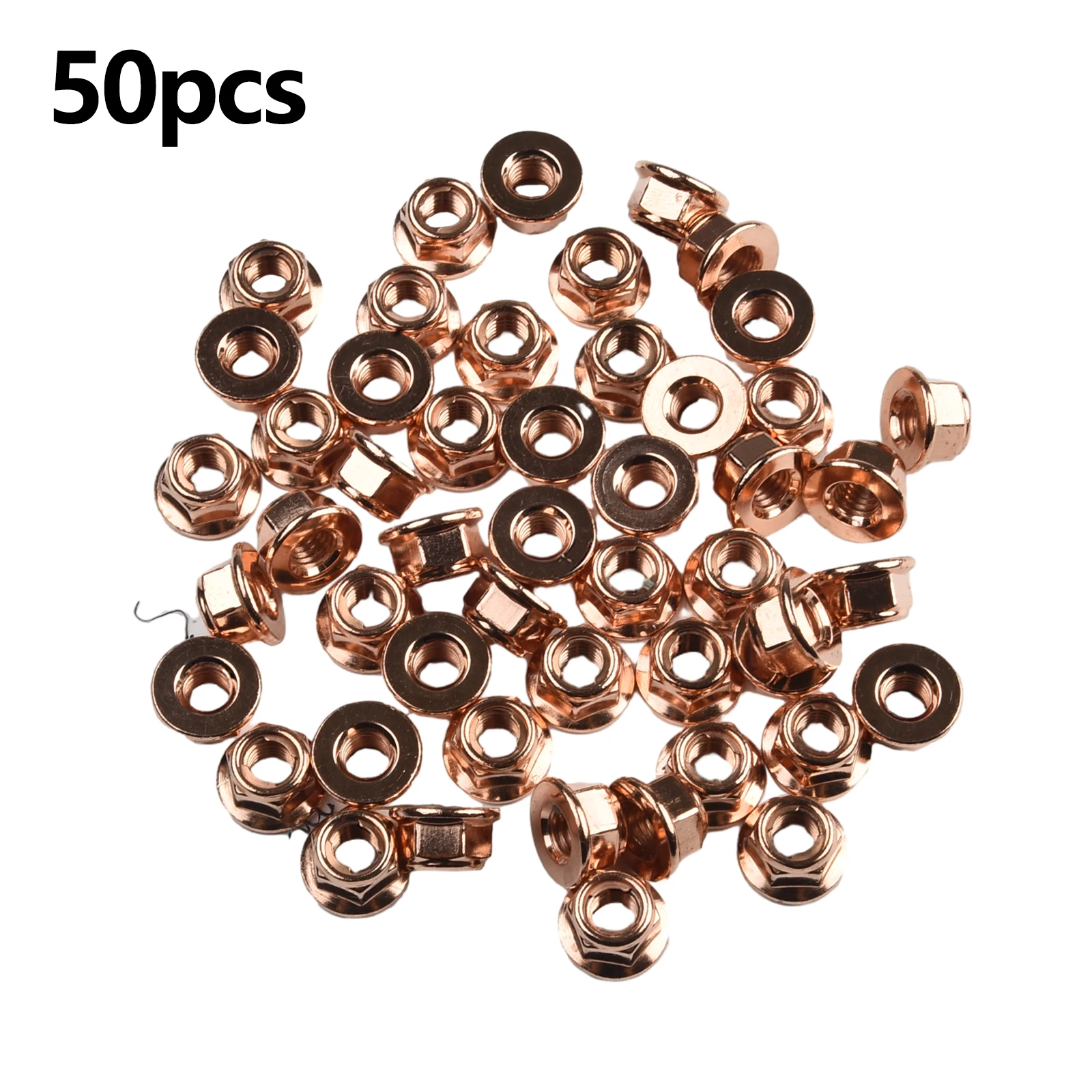 50 PCS Exhaust Nut M8 SW 13 Copper Nut Manifold Nut Turbocharger Manifold Turbocharger Nut Car Fasteners Accessories