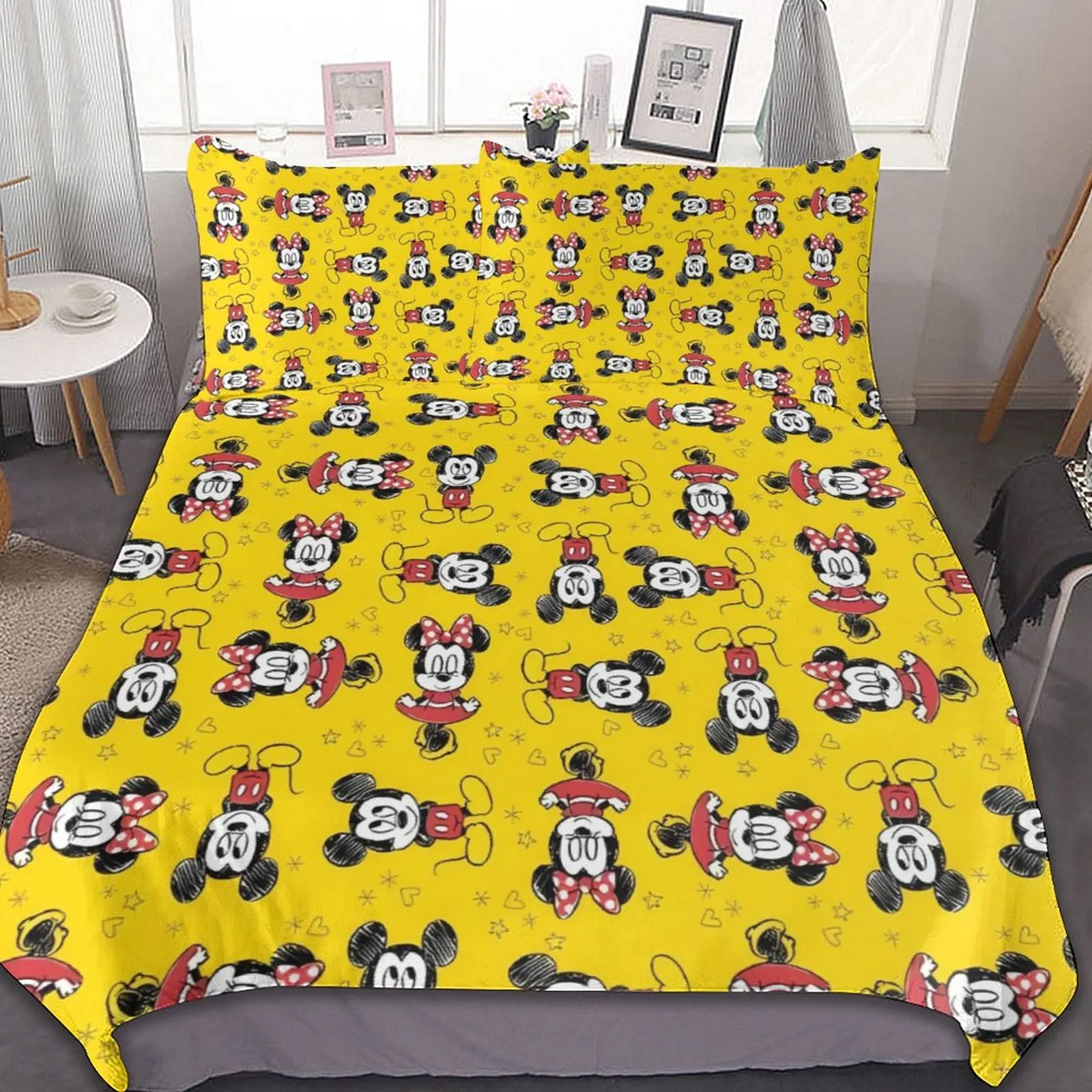 Imagem -04 - Disney-conjunto de Cama Infantil Capa de Edredão Consolador Roupa de Cama Quilt Cover Mickey e Amigos Pluto Pateta Pato Donald