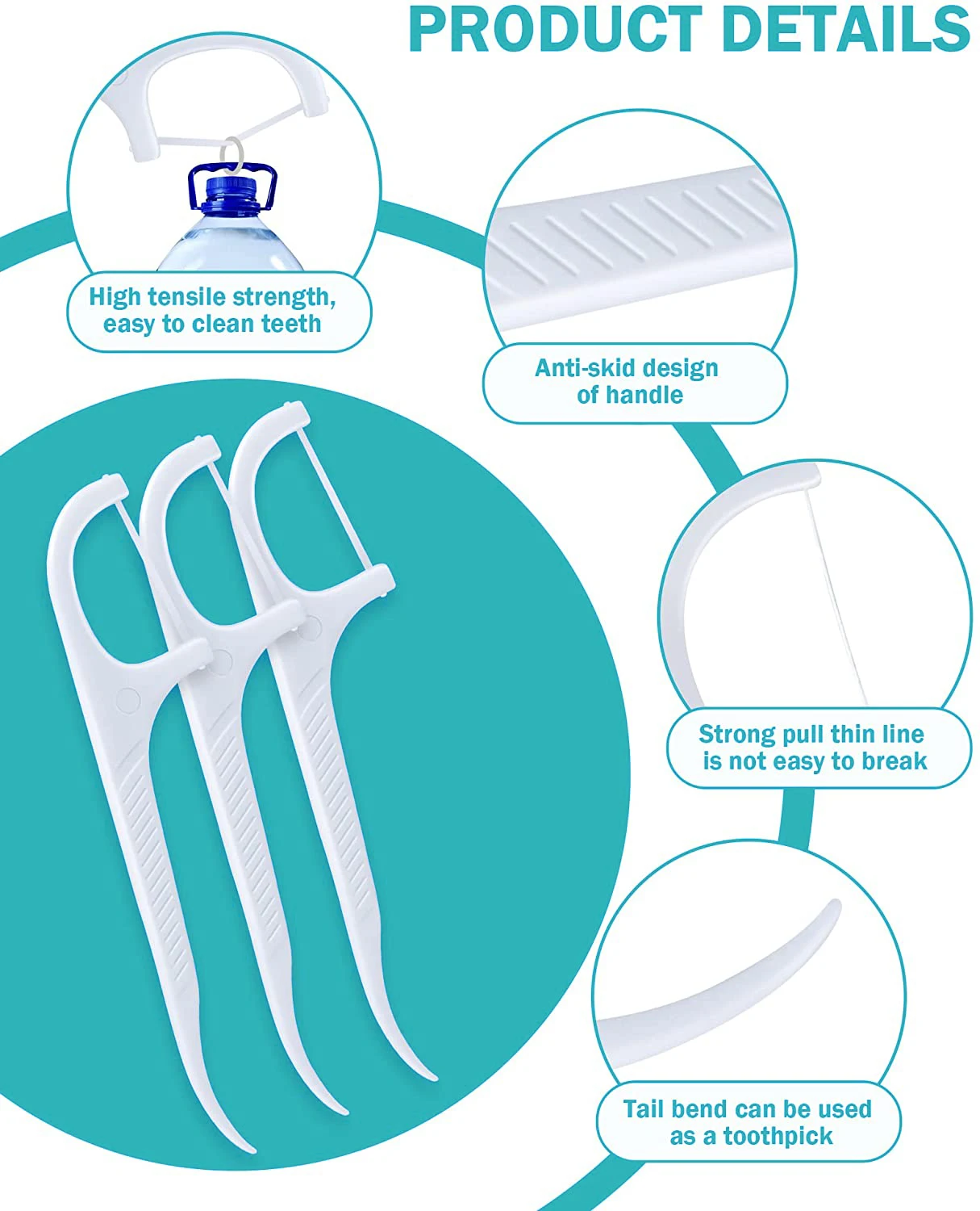 Boîte de rangement portable pour cure-dents, distributeur de fil dentaire, support automatique pop-up avec 88 bâtons de fil dentaire, soins bucco-dentaires