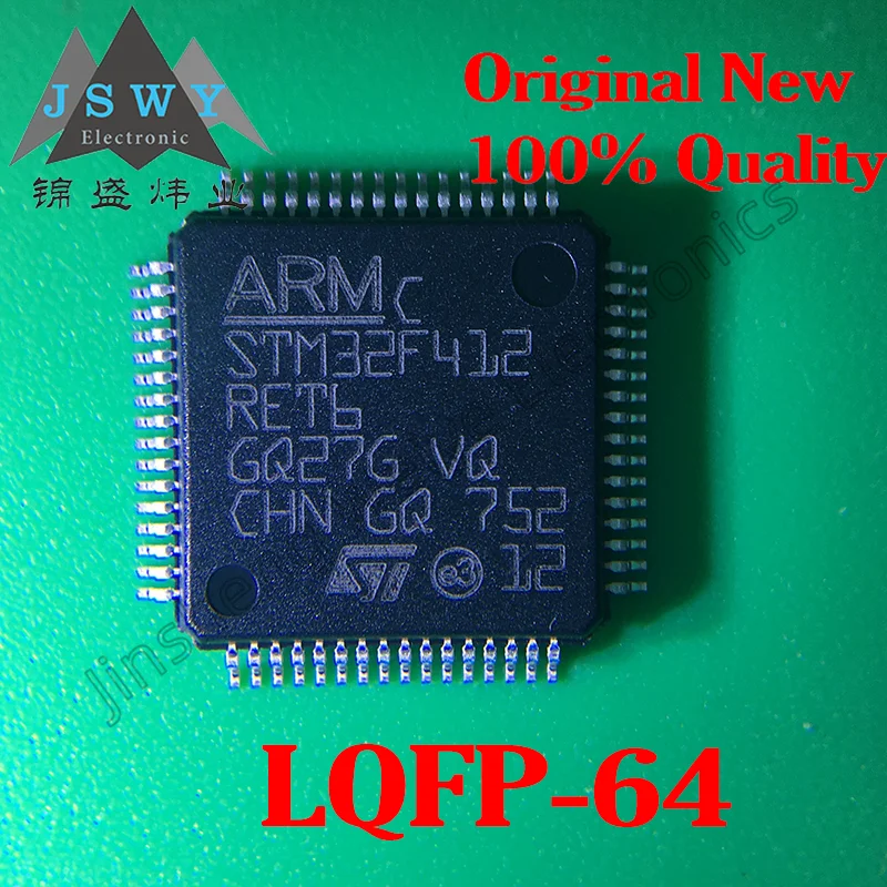 1~50PCS STM32F412RET6 STM32F412 LQFP-64 ARM Cortex-M4 32-bit Microcontroller-MCU Package Good New Free Shipping