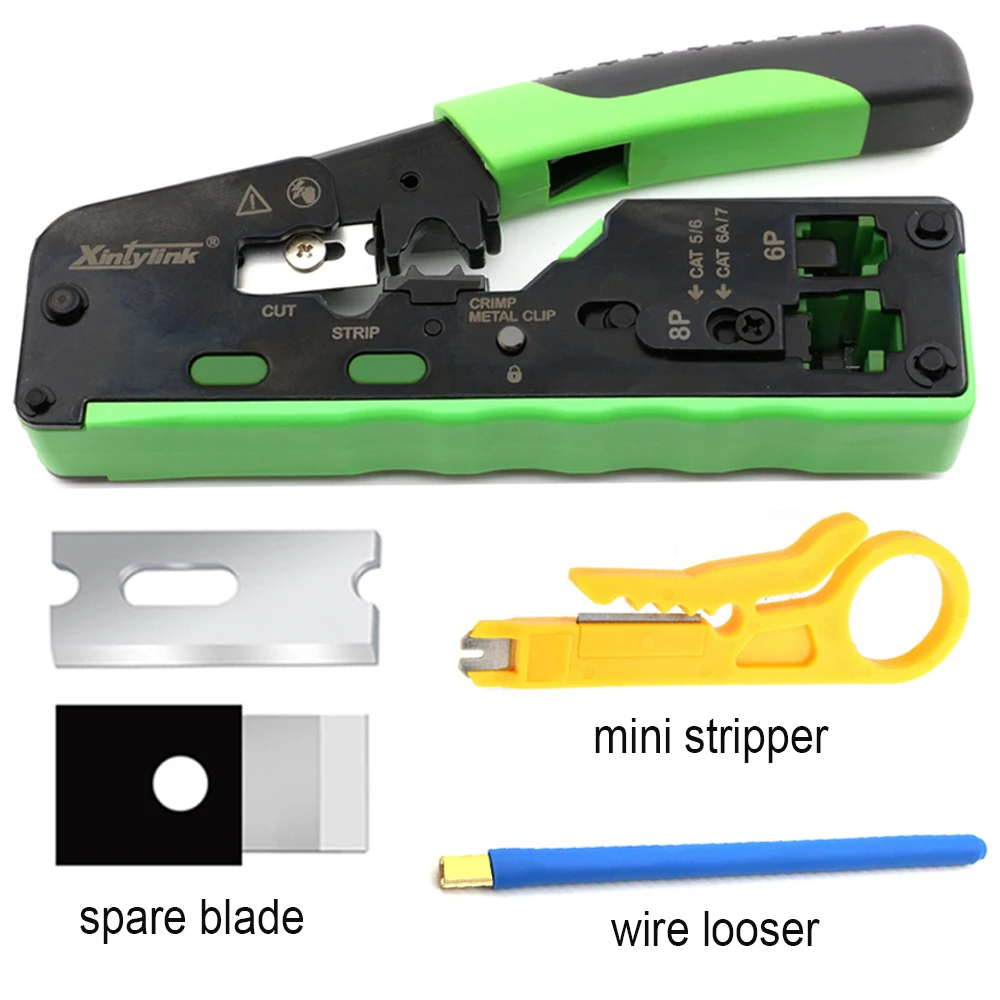 

all in one rj45 crimper clamp Networking Tools rg45 CAT5 CAT6 CAT6A CAT7 CAT8 Wire Stripping Cutting Crimping stripper pliers