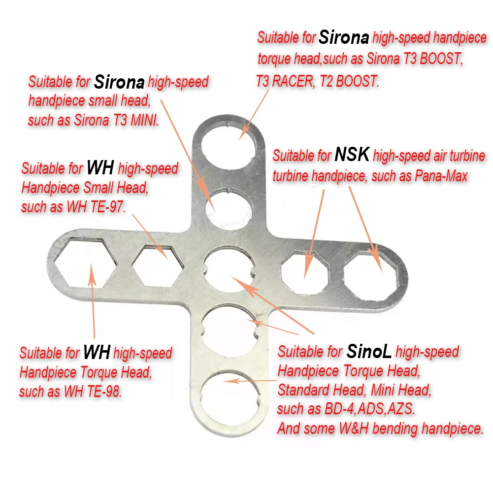 Dental Turbine Button Wrench 5 Types For All Brand Air Turbine Handpiece Shaft Implant Device Motor Back Cover Maintenance Tool