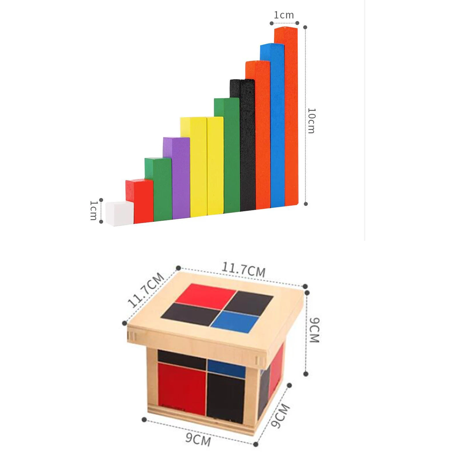 Wooden Cube Toy Early Educational Kid Math Learn Toys Preschool Early Learning Tool Toys for Boys Girls Toddlers Children Baby