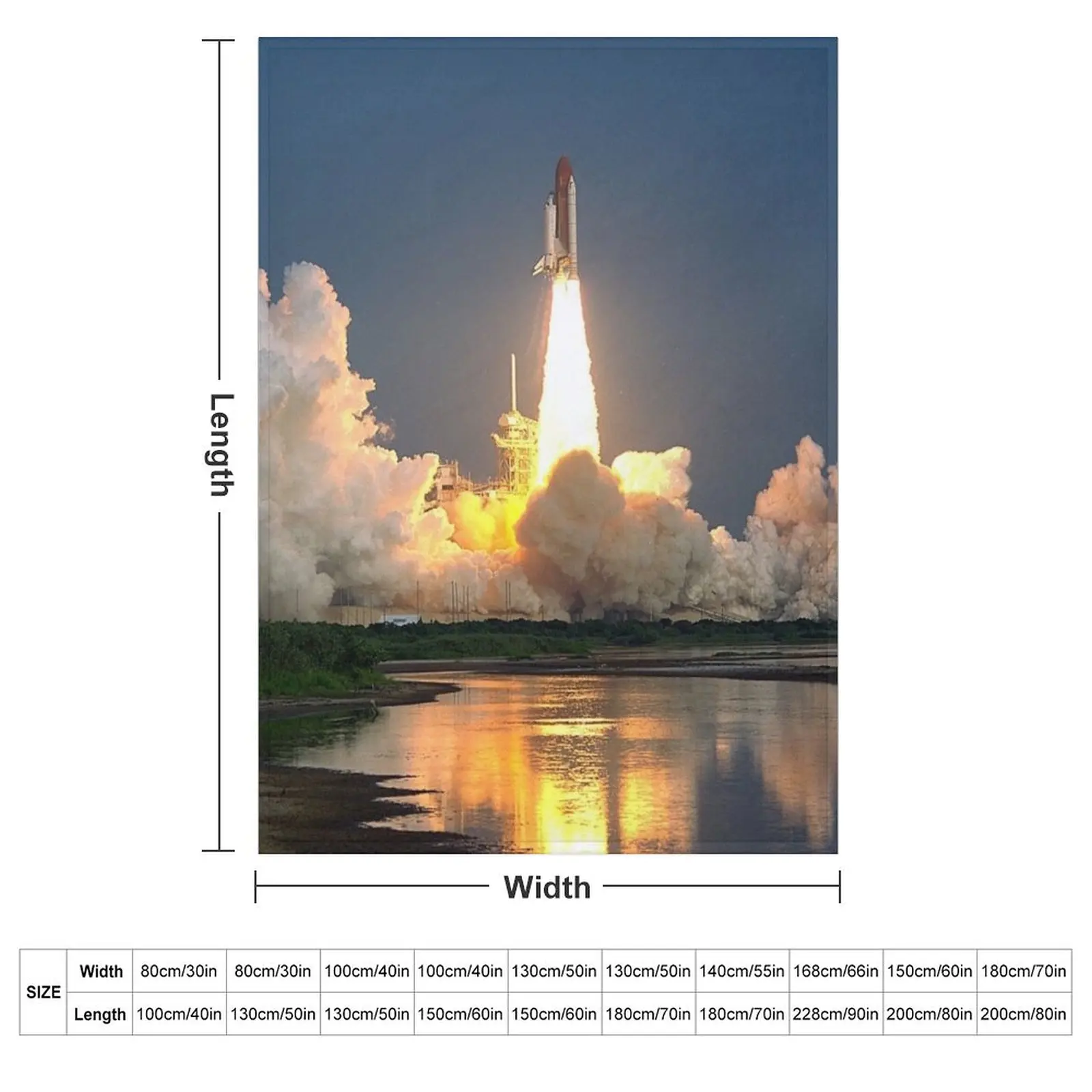 NASA Space Shuttle Launch Cape Canaveral Florida Throw Blanket Picnic Extra Large Throw Blankets