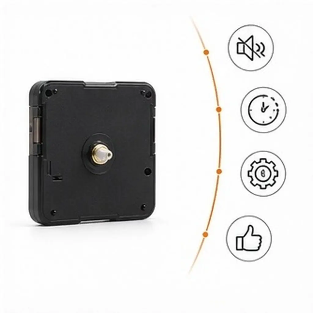 Silent Clock Movement Kits Red Straight Clock Hand High Torque Motor Precise DIY Replacement Mechanism