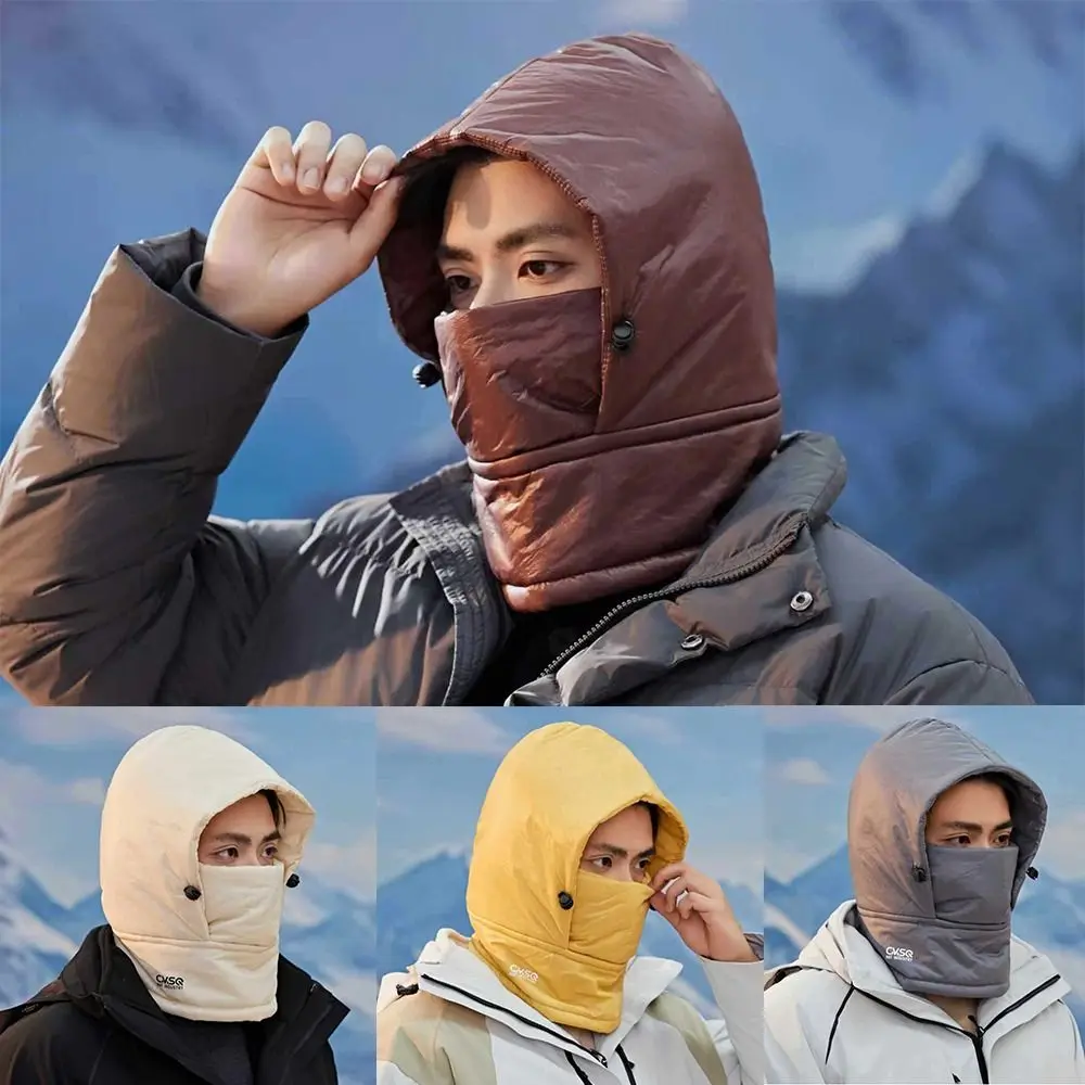 New Down Cotton Winter Warm Hat\ Unisex Warm Pullover Cap Waterproof Neck Warmer Ear Protection Hat Outdoor Cycling