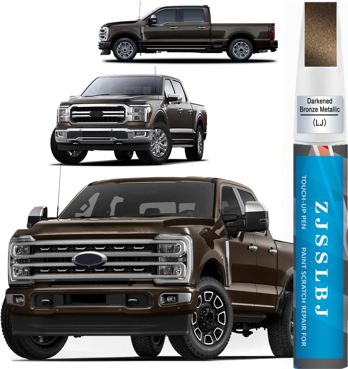 Touch Up Paint for Ford – Exact Match 2 in 1 Paint Pen for Chips and Nicks Repair (Darkened Bronze Metallic(LJ))