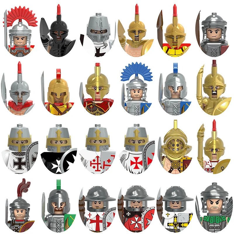 Bloques de Construcción de Armaduras de Guerrero Rey de Castillo Medieval, Figuras de Acción, Modelo Coleccionable Exquisito, Regalo para Coleccionistas