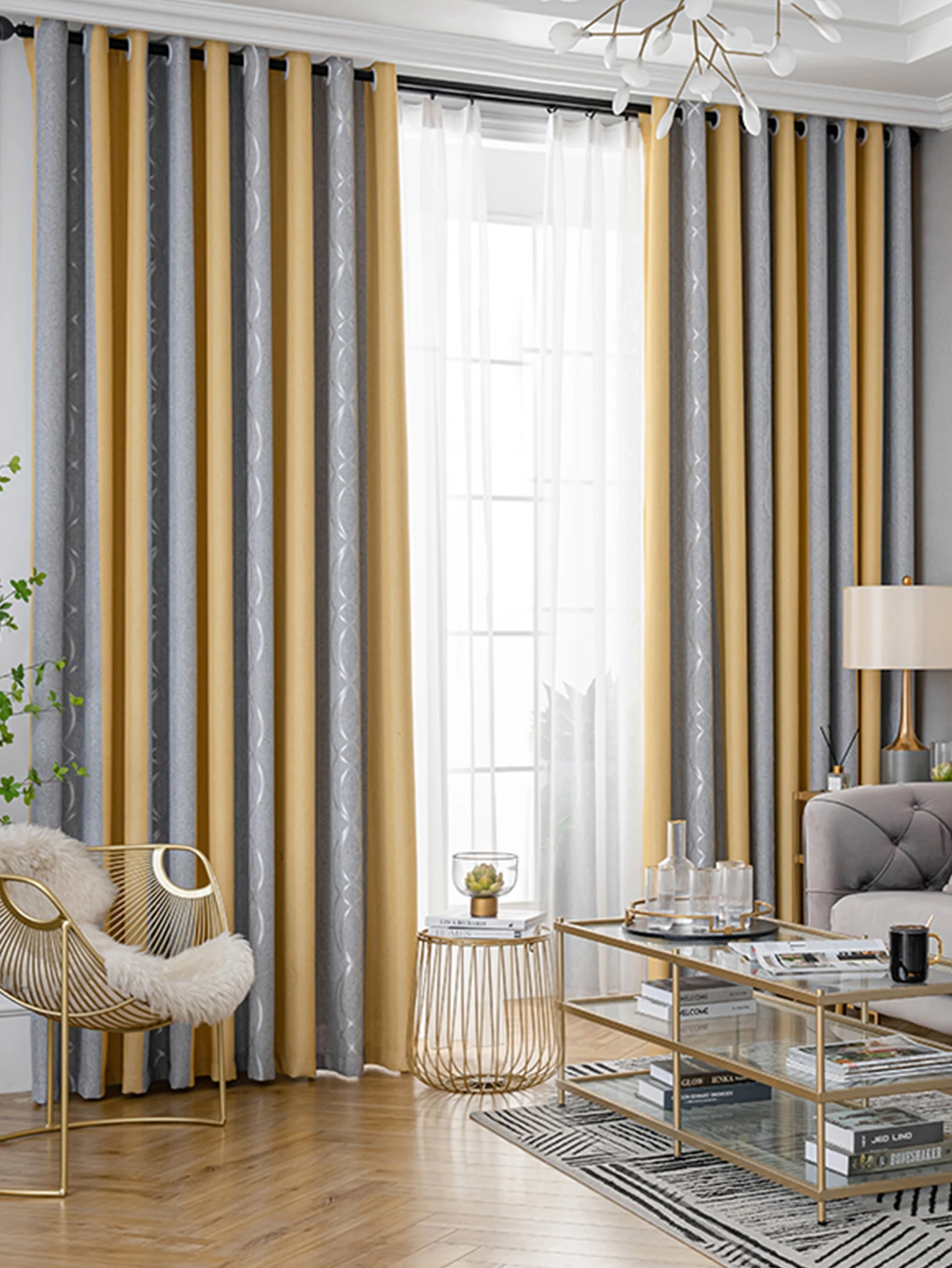 New Thickened Striped Jacquard Curtains For Kids Children\'s Room Living Room Bedroom Seamless Splicing Curtain Fabric