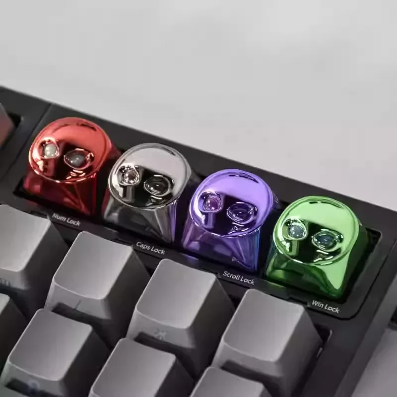 Alien-teclas transparentes 3D personalizadas, teclas de punto de dirección ESC, fantasma dorado, artesano, Teclado mecánico, accesorios para jugadores