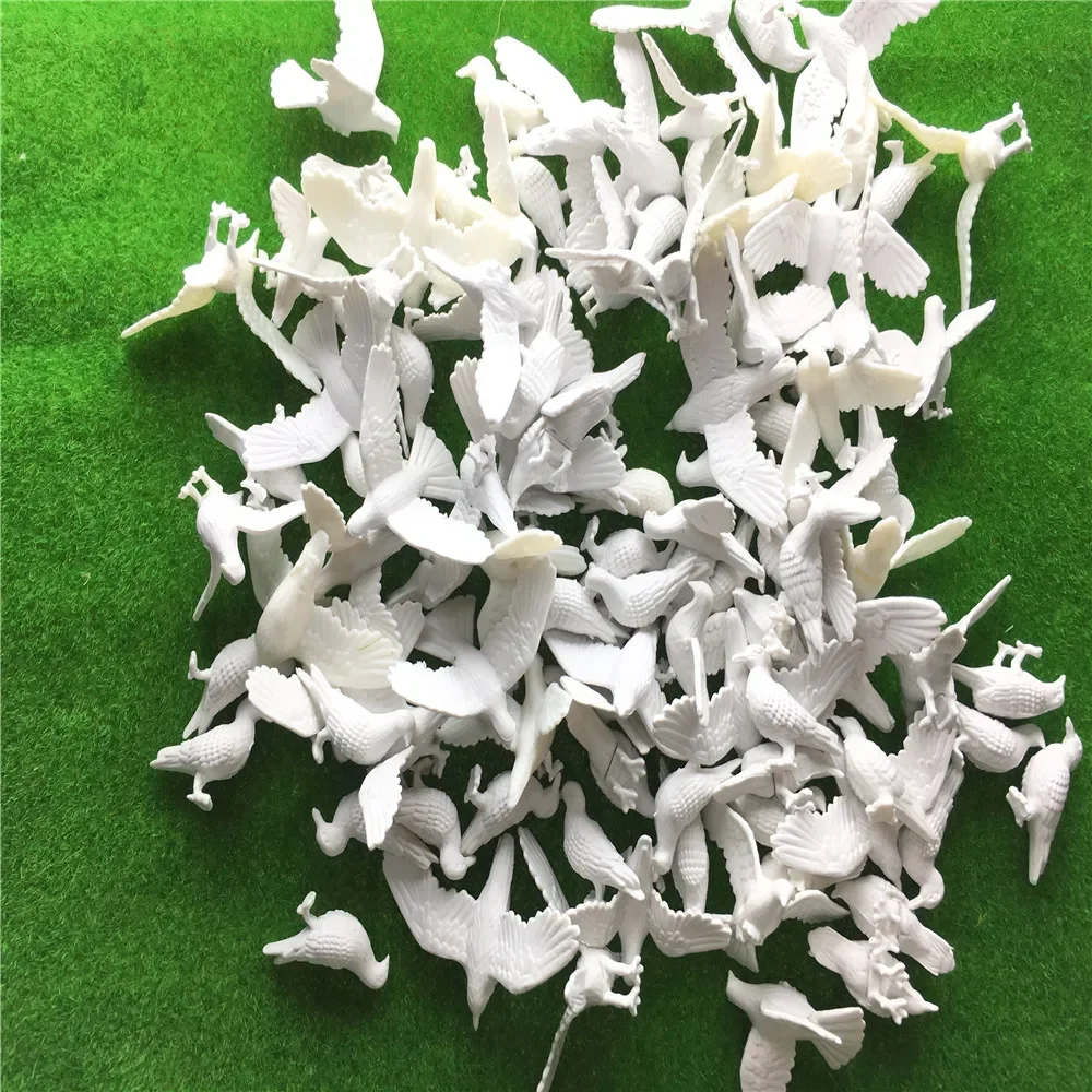 5pcs 2-5cm Model White Pigeons Toys Miniature Bird Species Layout Kits For Diorma Architecture Zoo Scene Making Material