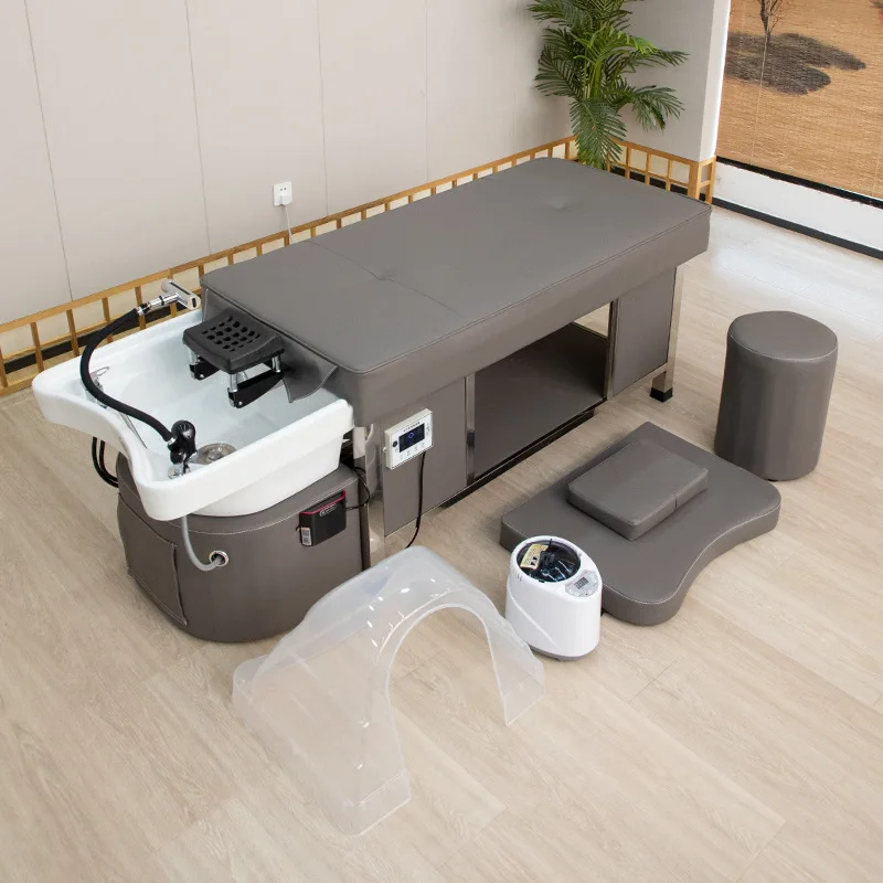 Factory Direct 2026 Ceramic basin head treatment shampoo bed barber shop hair shampoo bed hair salon special beauty massage bed