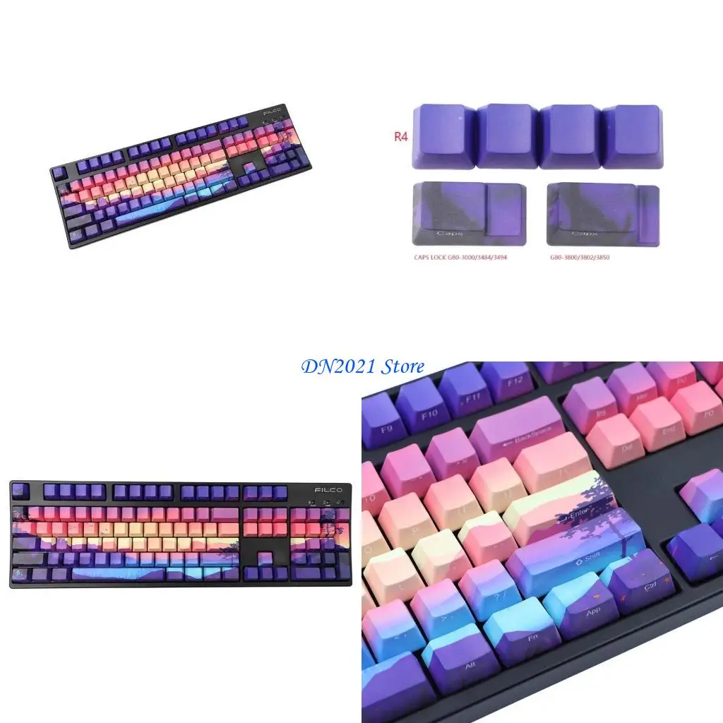 

Колпачки для клавиш F3KE Sunsets, 128 клавиш, OEM-профиль сублимационной сублимации PBT для GH60 \ IKBC