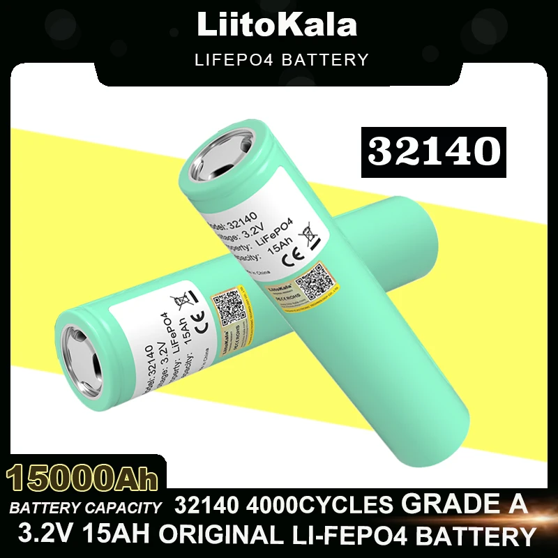 LiitoKala 32140 15Ah lifepo4 batteries 3.2V Cells for diy 12v 24V 36V 48V 20AH 30AH ebike e-scooter power tools Battery pack