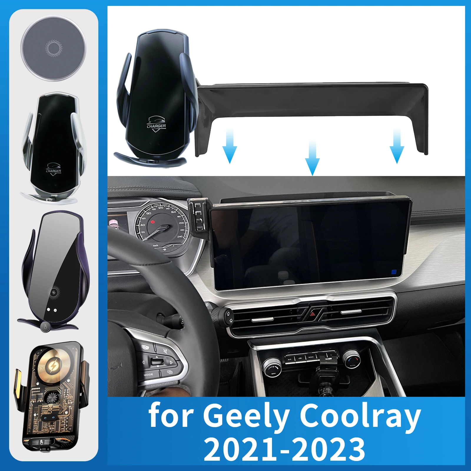 

Car Phone Holder Charging for Geely Coolray 2021-2023 Screen Navigation GPS Bracket Base Accessories