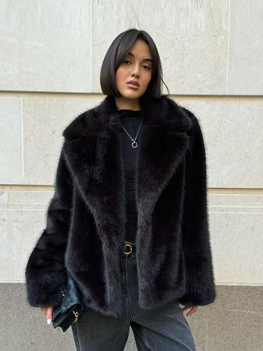 2026 Elegant High-Quality Autumn Winter Warm Thick Fur Coat Women Fashion Mid-Length Fox Fur Jacket Fluffy Soft Plush Overcoat