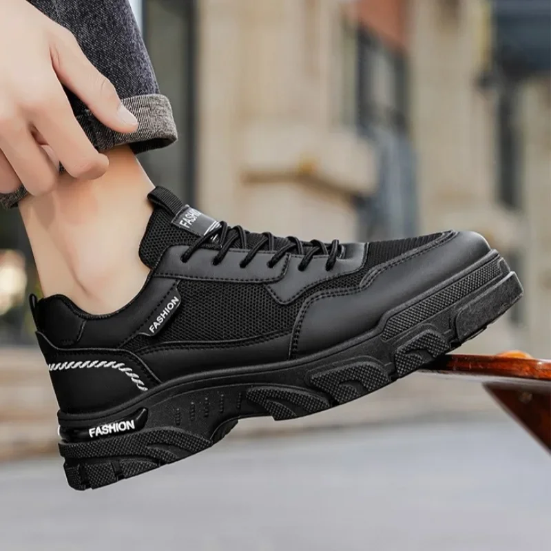 Fashion New Man Shoes Mesh Breathable Men's Sneakers Outdoor Lace Up Casual Sports Shoes Non‑slip Comfortable Running Sneakers