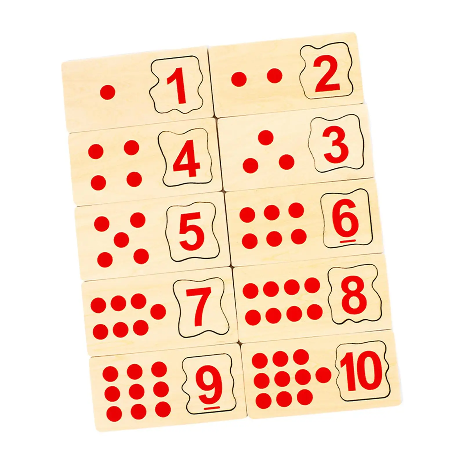 

10 Pieces Wooden Counting Blocks Learning Numbers Math Concepts Montessori Toys for Ages 3+ Kids Kindergarteners Toddlers