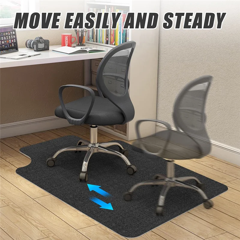 Office Chair Mat for Hardwood/Tile Floor,35.4X55Inch Desk Chair Mat, Multi-Purpose Polyester Floor Protector Dark Gray