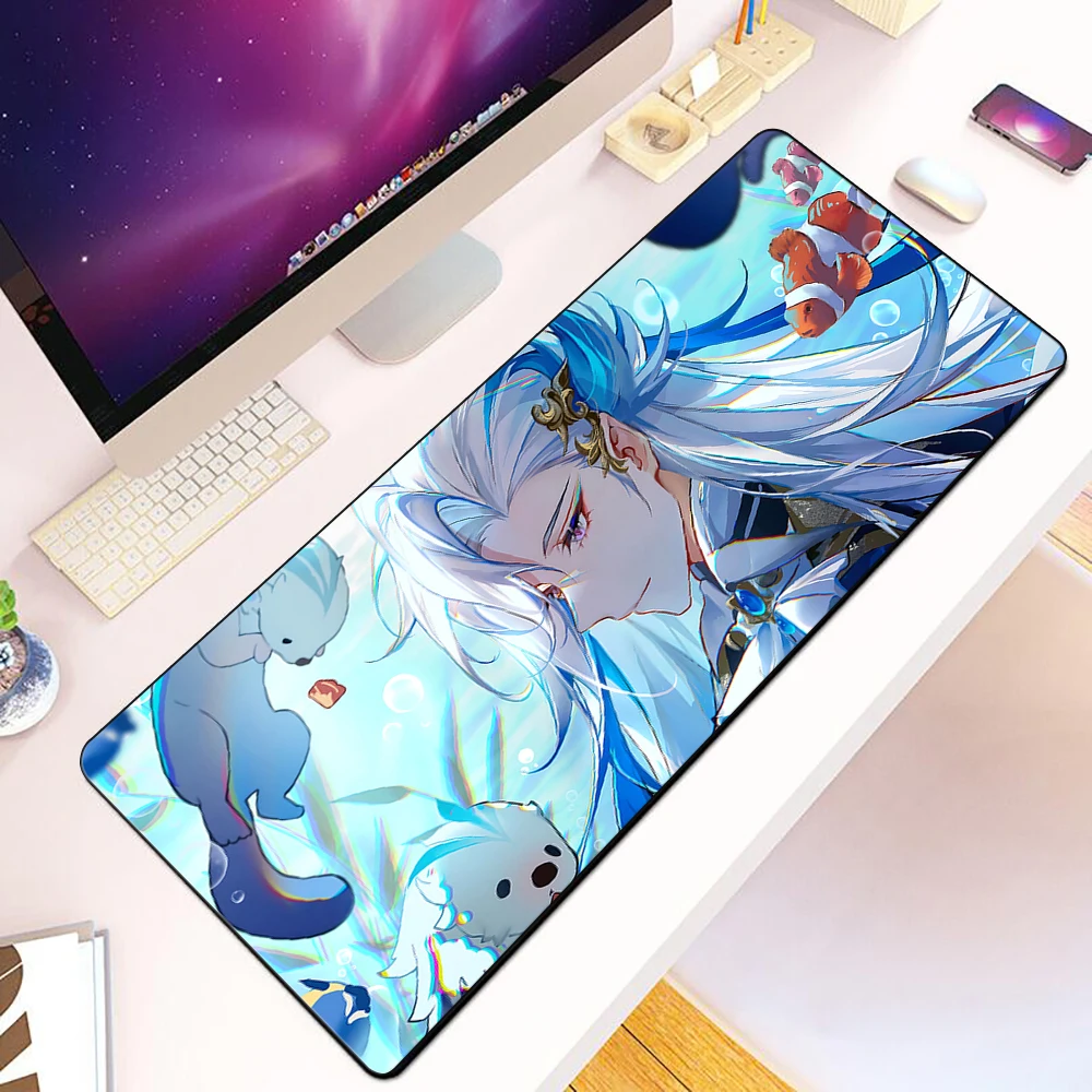 

Neuvillette Genshin Impact Mousepad HD Printing Computer Gamers Locking Edge Non-slip Mouse Pad XXL90x40cm Keyboard PC Desk Pad