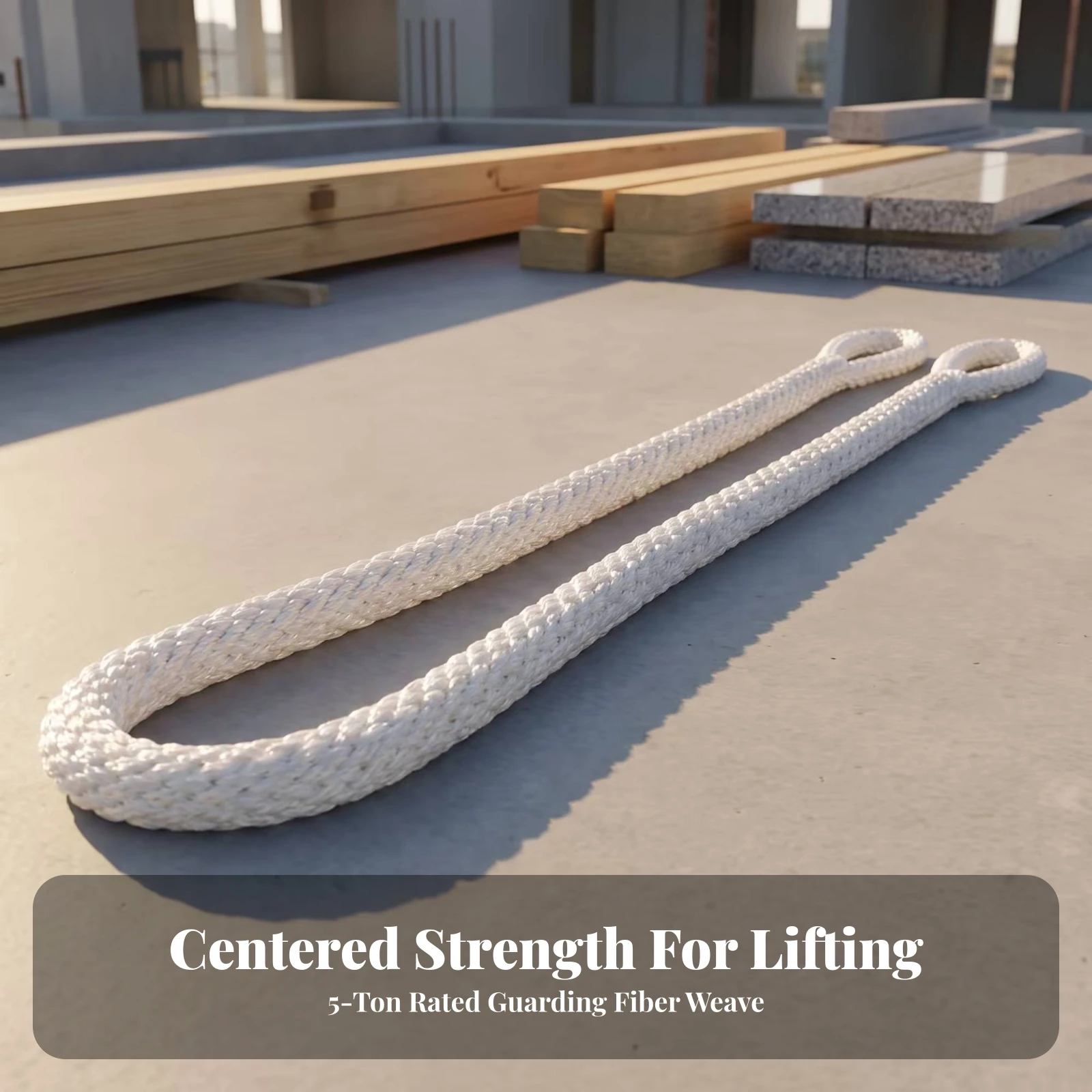 Braided Nylon Lifting Sling Rope Heavy Duty Sling Rope with Reinforced Loop Eyes Rigging Lifting Equipment Robust Lightweight