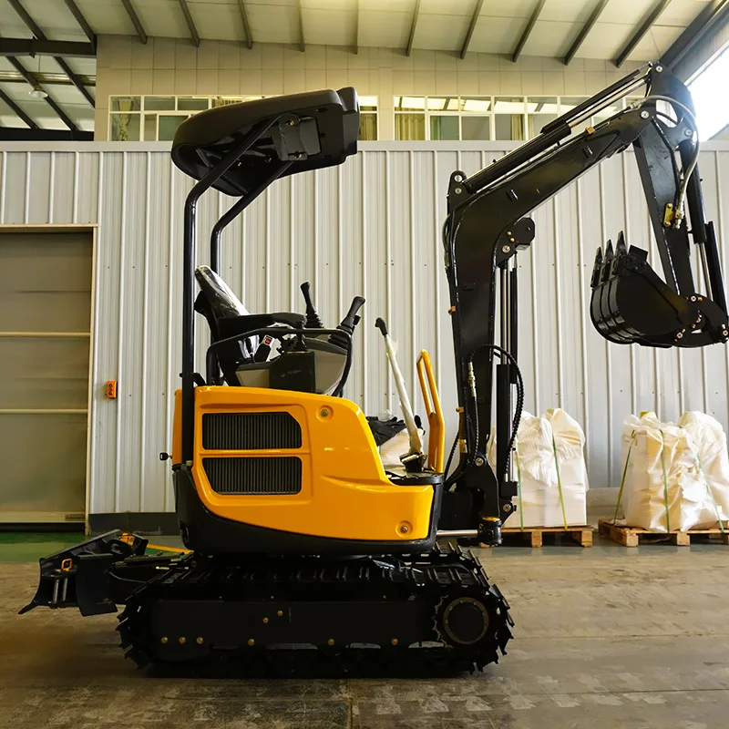 Fabricante de miniescavadeira personalizado, escavadeiras de 1-2 toneladas, máquinas de construção de motor Kubota, escavadeira pequena para cabine fechada