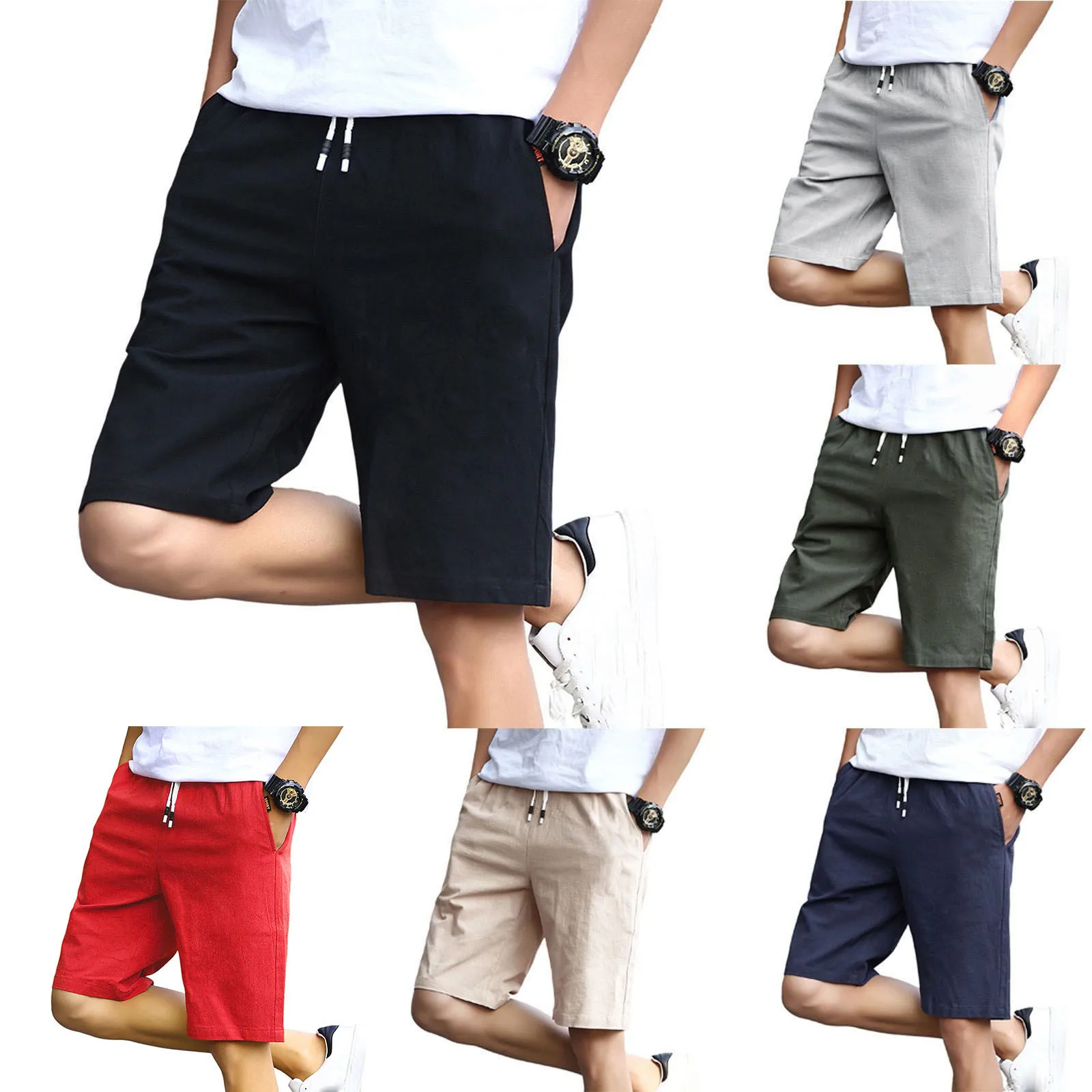 Fashion Sports Mens Gym Cargo Shorts Quick Dry Lightweight Training Running Jogger Zipper Pockets Outdoors Casual Pantalones