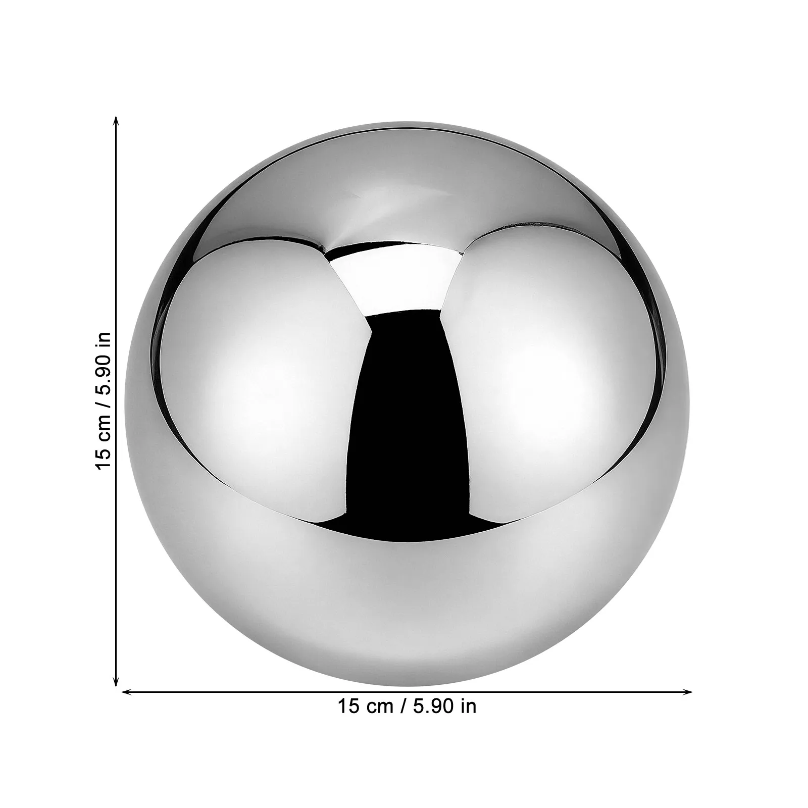 Polished Stainless Steel Gazing Ball Reflective Garden Globe Smooth Shiny Surface Compact Lightweight Decorative Sphere for Yard