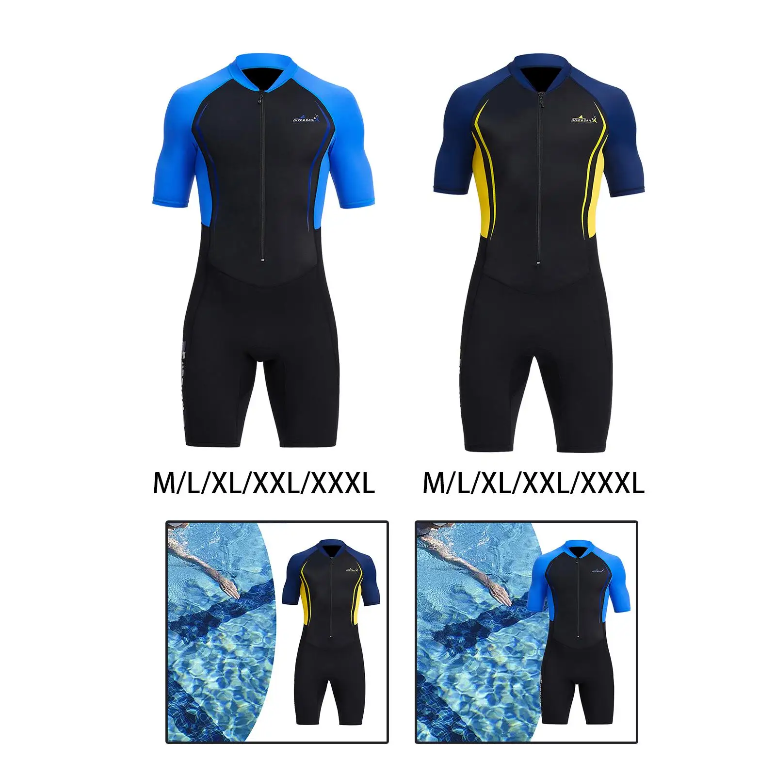 

Mens Shorty Wetsuit 1.5mm Premium Neoprene Full Body for Snorkeling Surfing