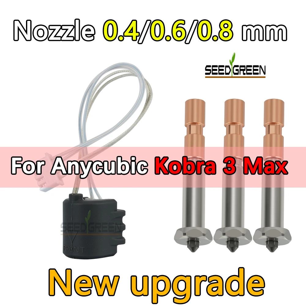 

For Anycubic Kobra 3 Max Nozzle Hotend Kobra 3 Max Combo Quick Swap Nozzle Hardened Steel 0.4 0.6 0.8 Kobra 3 Max Accessories