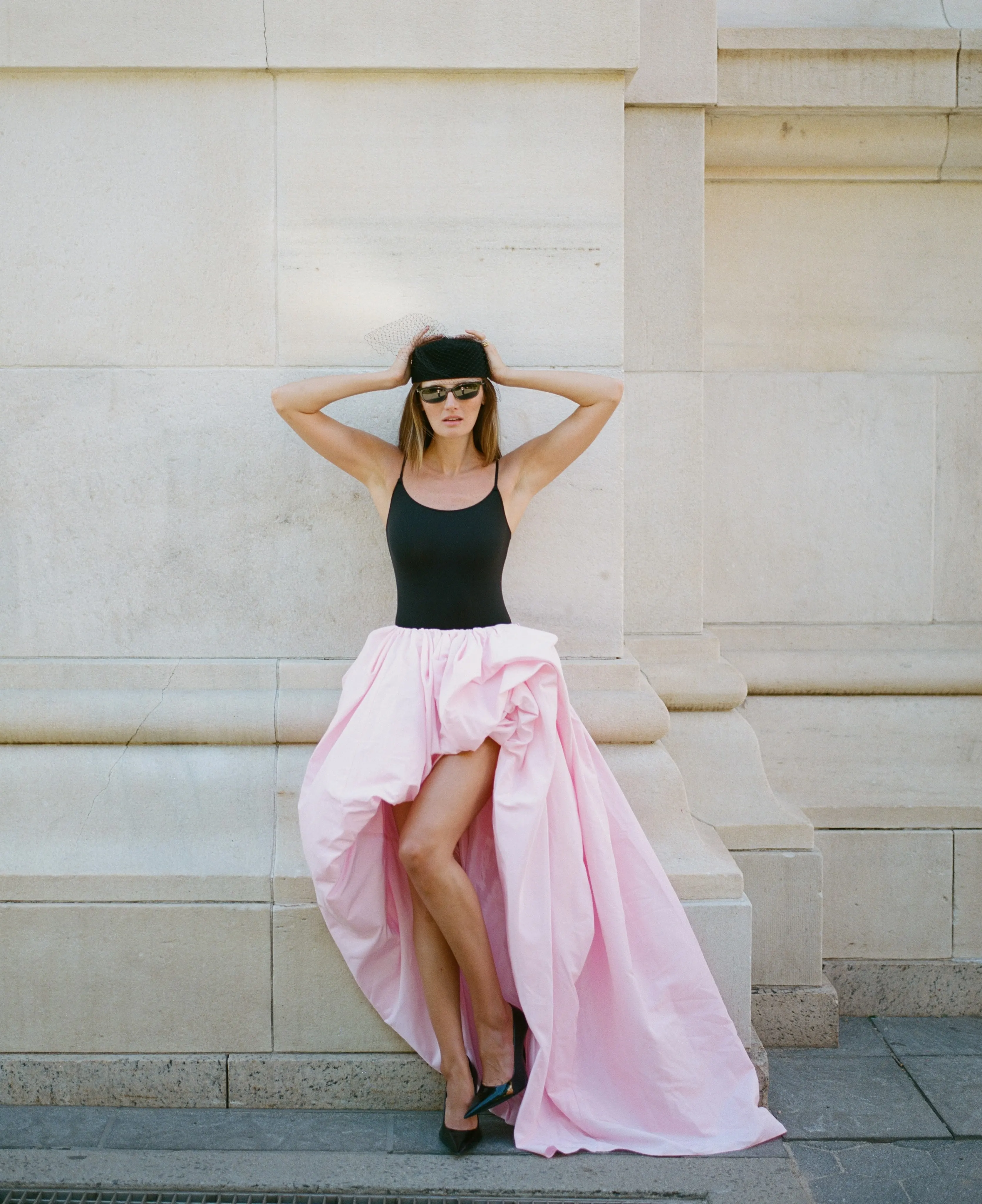 Women's High-Low Asymmetrical Puffball Skirt 2026 Trending, Elegant Satin A-Line Midi Maxi Skirt with Shirred Elastic High Waist