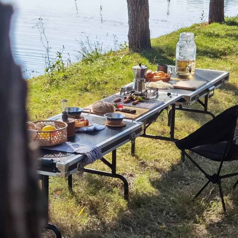 

Outdoor Multifunctional Modular Folding Camping Table Barbecue Picnic Portable Storage Box