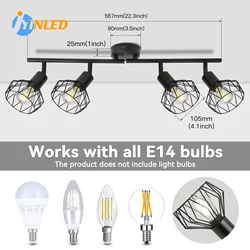 4 Heads Adjustable Angle Pendant Light Elegant Chandelier LED Lights 90-260V Home Decor Ceiling Lamp Table Dining room Kitchen