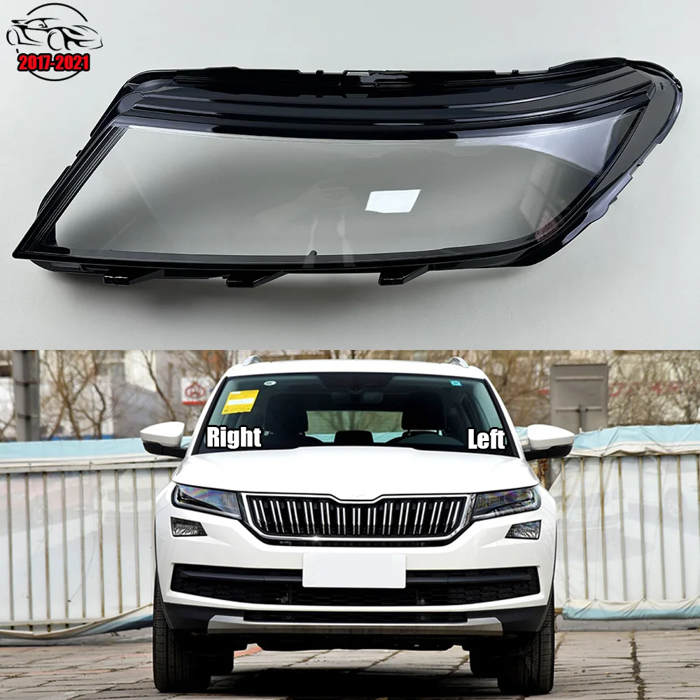 

For Skoda Kodiaq 2017~2021 Headlight Cover Shade Transparent Headlamp Shell Lampcover Lens Plexiglass Replace Original Lampshade