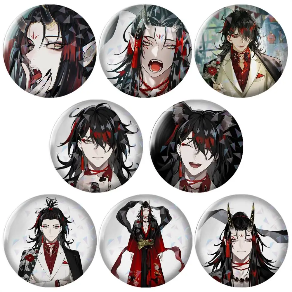 Anime VTuber Vox Akuma-A Brooch Metal Decorative Brooch Pins for Backpack Clothes Jacket Accessories,Souvenir.