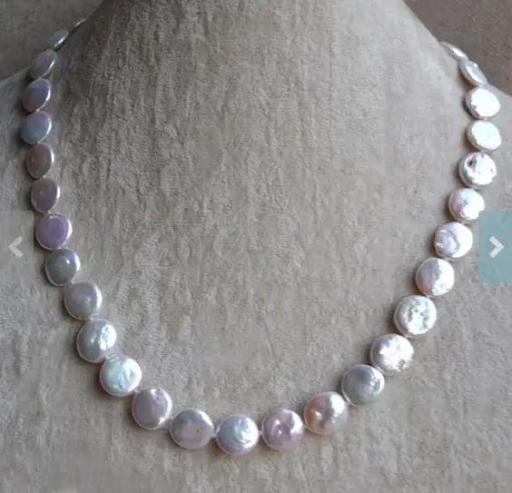 

Coin Pearl necklace,18.25 Inches 11 - 11.8mm White Coin Pearl Necklace,Wedding Pearl Necklaces,bridesmaid necklace