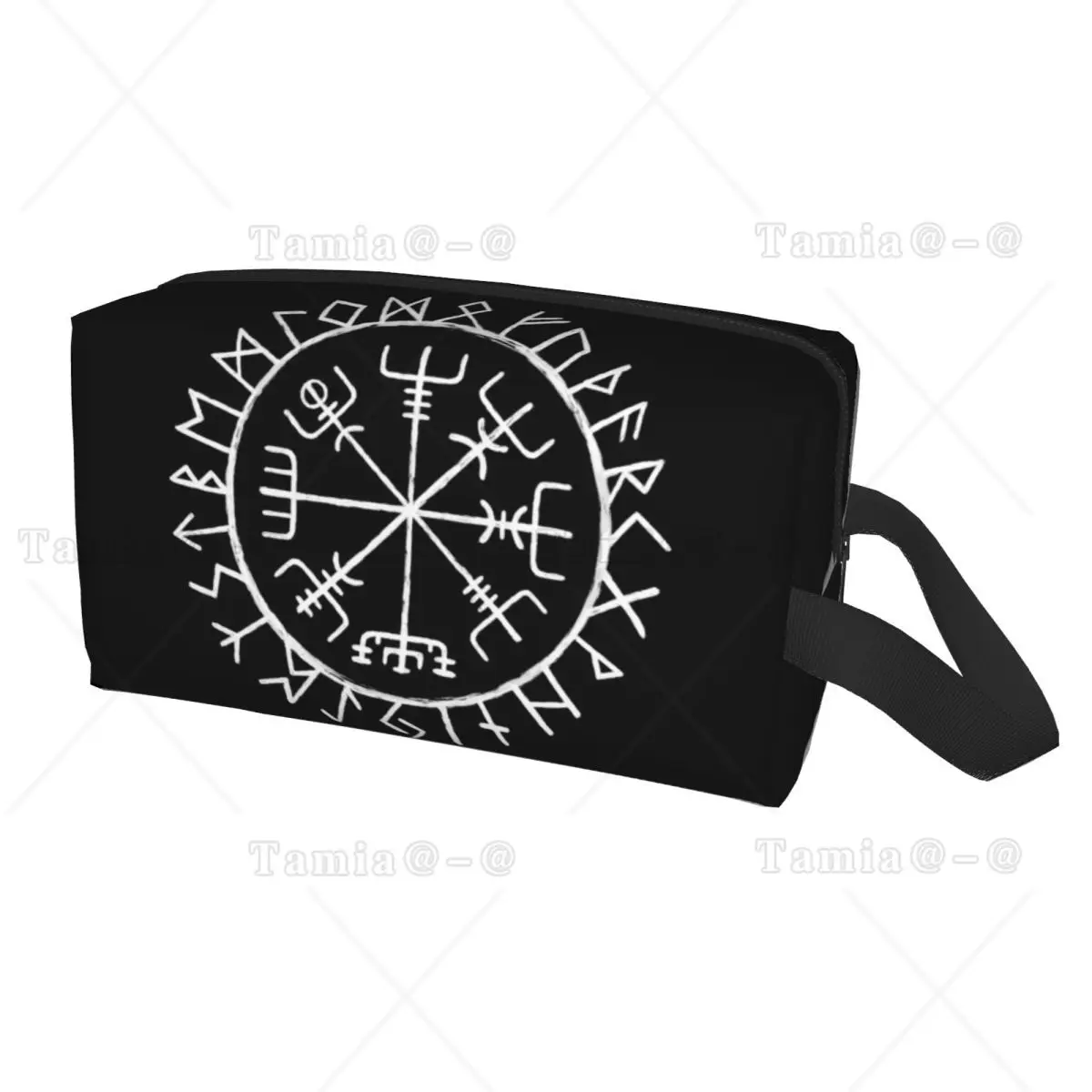Cute Nordic Mythology Rune Circle Poster Travel Toiletry Bag for Women Makeup Cosmetic Organizer Beauty Storage Dopp Kit