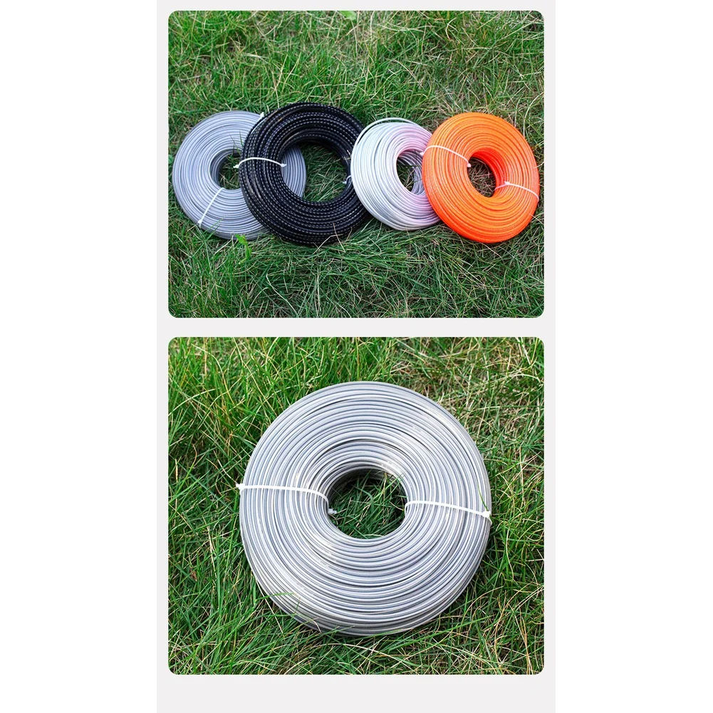 1Pcs Nylon Mowing Line 3.0mm Steel Wire Grass Trimmer Rope Brush Cutter Line Lawn Mower Grass Trimmer Head Accessory